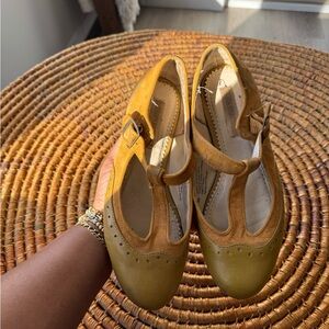 Cooperative Mustard and Cream Mary Jane style Sandals